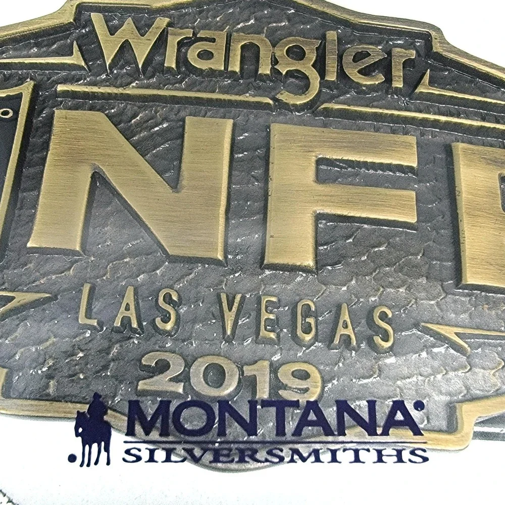Montana Silversmiths‎ NFR Buckle 2019 Wrangler Logo Cast Brass Retail $44 NEW!